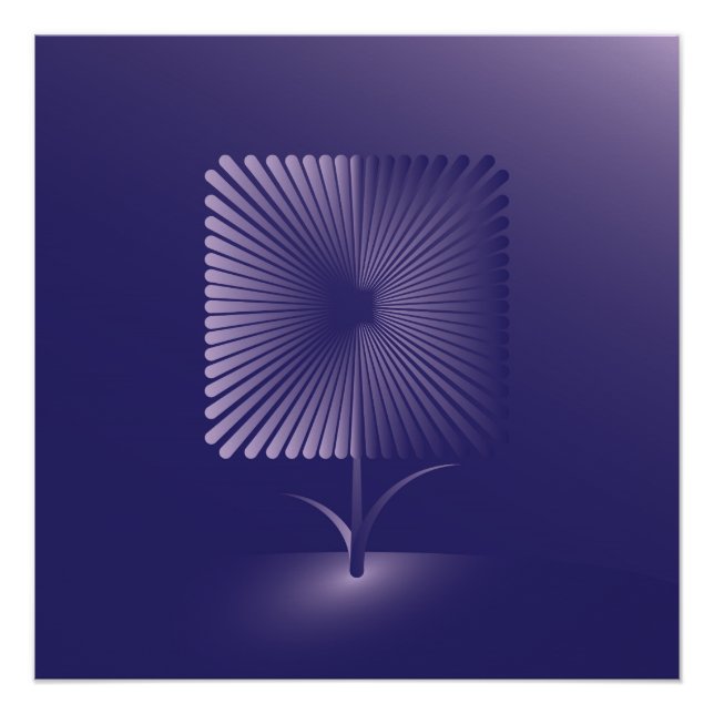 Póster Flor quadrada violeta (Frente)