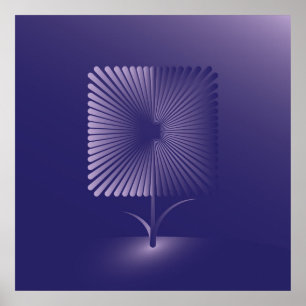 Póster Flor quadrada violeta