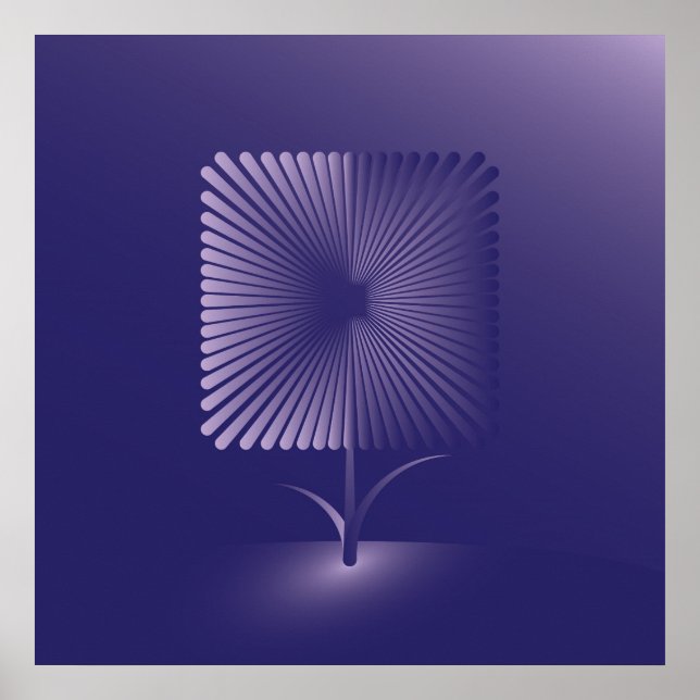 Póster Flor quadrada violeta (Frente)