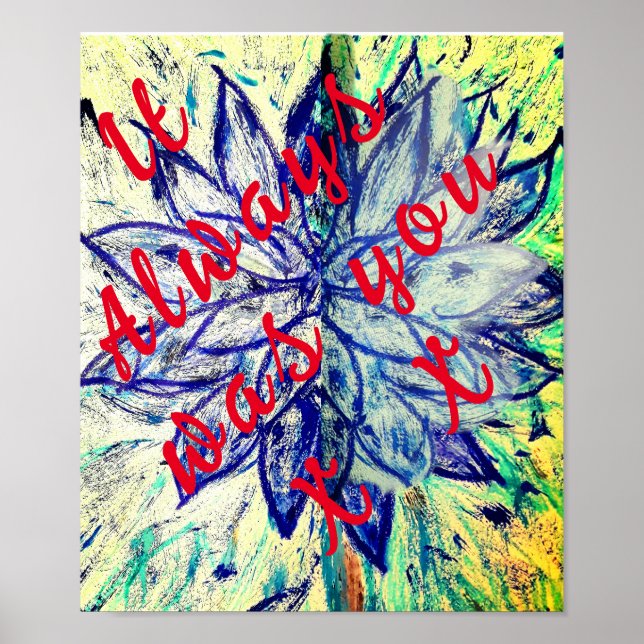 Poster Flor Rara Azul Dahlia (Frente)