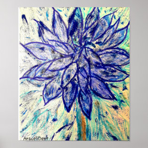 Poster Flor Rara Azul Dahlia