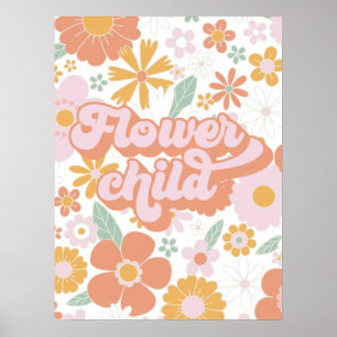 Poster Flor Retro Flor para Crianças