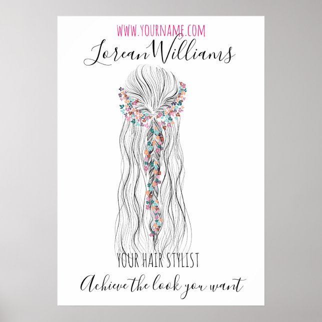 Poster Flor Romântica Simples De Cabelo De Casamento De B (Frente)