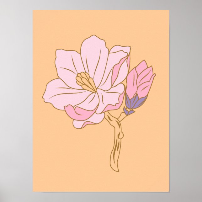 Poster Flor rosa  (Frente)
