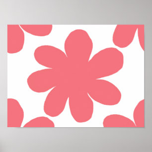 Poster Flor rosa avermelhada