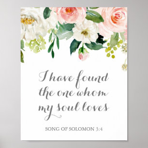 Poster Flor Rosa Encontrei O Que Minha Alma Adora
