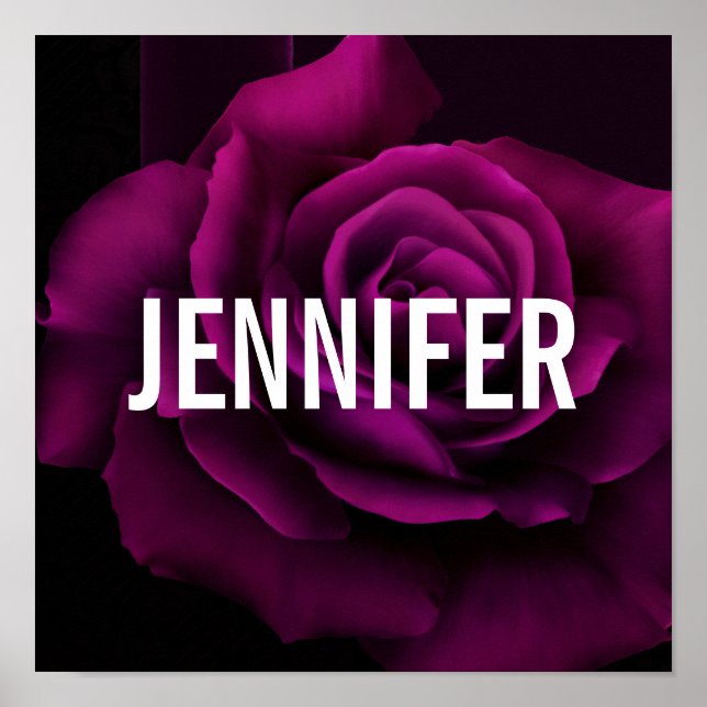 Poster Flor Rosa vermelha Roxo-Gótica (Frente)