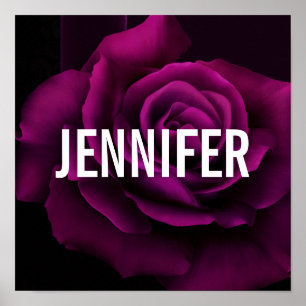 Poster Flor Rosa vermelha Roxo Gótico