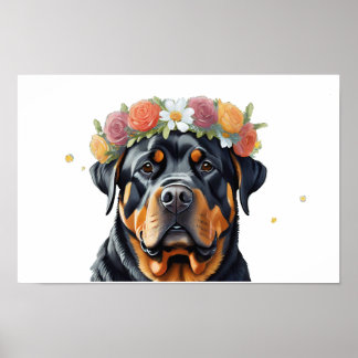 Poster Flor Rottweiler Coroa
