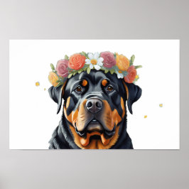 Poster Flor Rottweiler Coroa