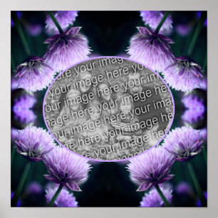 Poster Flor Roxo Scallion Frame Adicione Sua Própria Foto