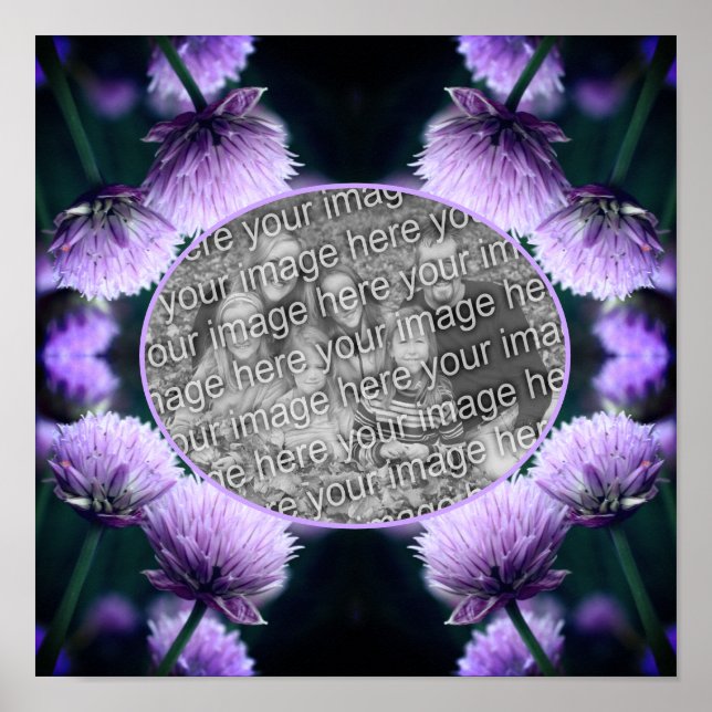 Poster Flor Roxo Scallion Frame Adicione Sua Própria Foto (Frente)