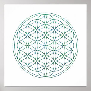 Poster Flor sagrado da geometria da vida (V-Terra)