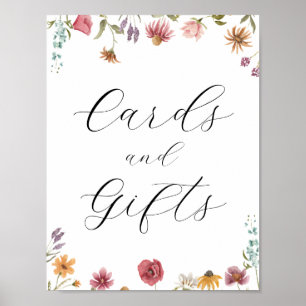 Poster Flor Selvagem em Cartões de Sangue e Sinal de Pres