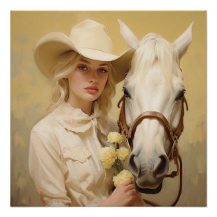 Póster Flor Serenade: Arte de Muro de Cowgirl
