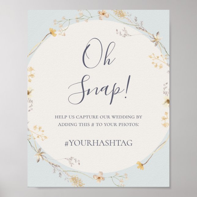 Poster Flor Silvestre de Primavera | Azul Oh Snap Hashtag (Frente)