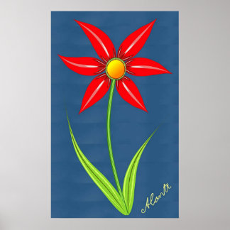 Póster Flor Vermelho