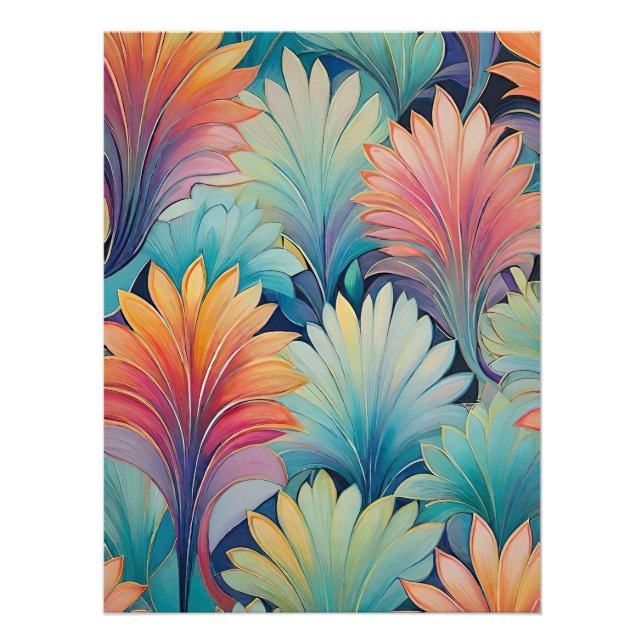 Póster Flora 1 Pastel Floral Poster (Frente)