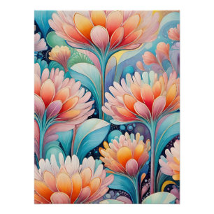 Póster Flora 4 Pastel Floral Poster