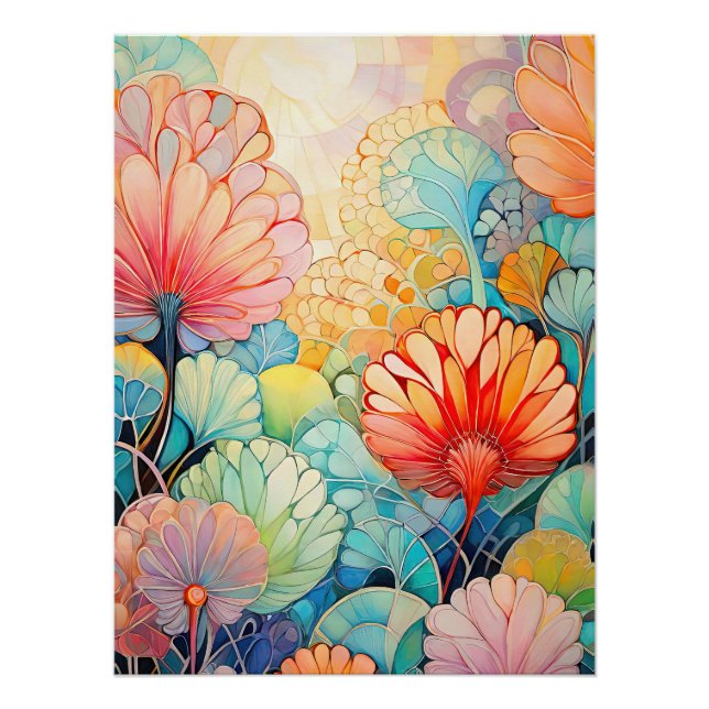 Póster Flora 5 Floral Pastel Poster (Frente)