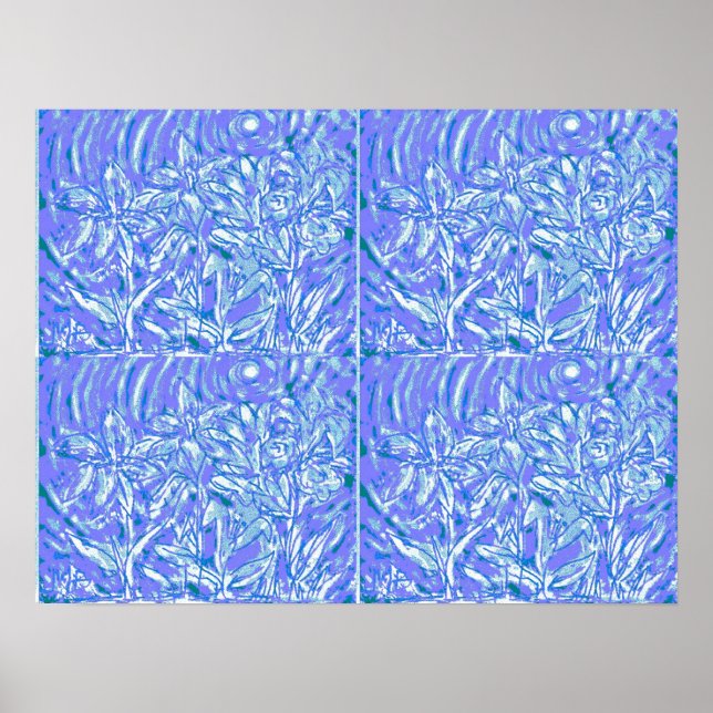Poster Flora azul 1 (Frente)