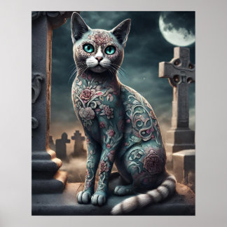 Poster "Flora" Dia do Gato Morto, Dia De Los Muertos