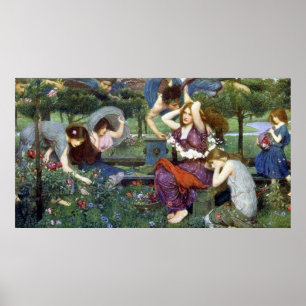 Poster Flora e os Zephyrs, de John William Waterhouse