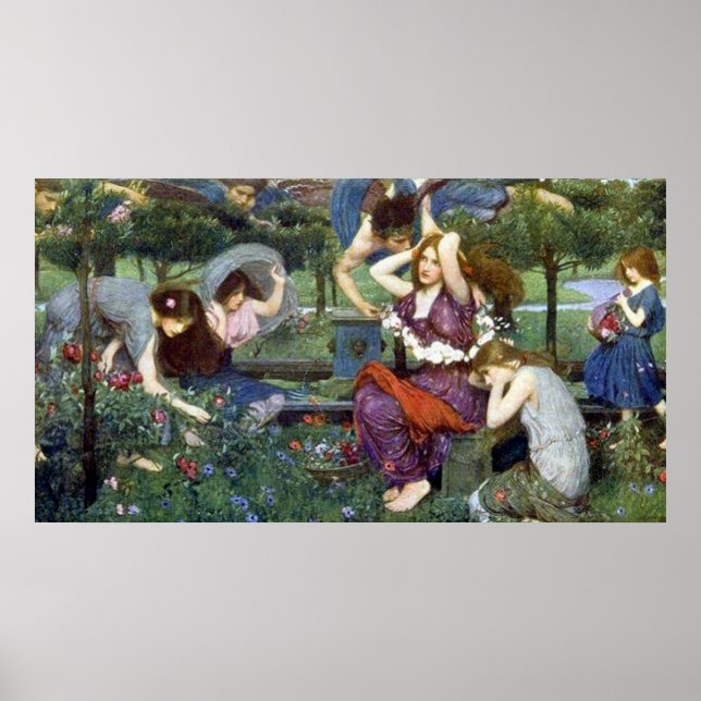 Poster Flora e os Zephyrs, de John William Waterhouse (Frente)