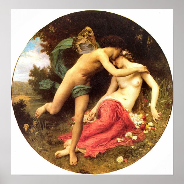 Poster Flora E Zephyr 1875 William Bougeureau (Frente)