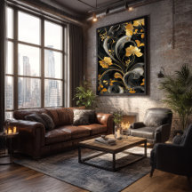 Flora Elegante do Ouro Art Nouveau