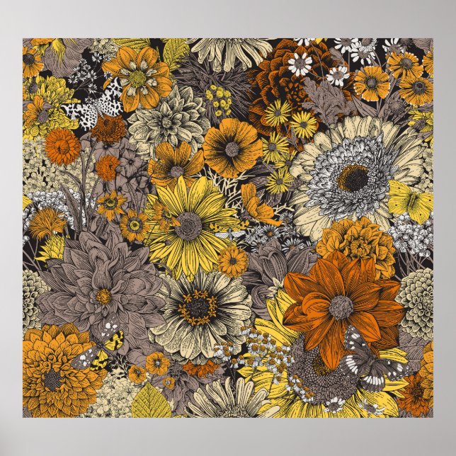 Poster Flora & Fauna do outono: 70 Retro (Frente)
