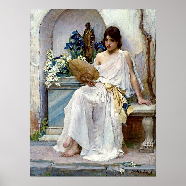 Poster Flora por Pre-Raphaelite John William Waterhouse (Frente)