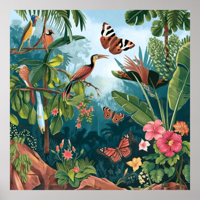 Poster Flora Tropical e Fauna das Terras Hispânicas (Frente)