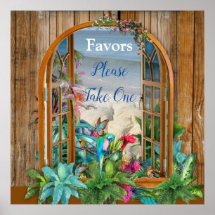 Poster Flora Tropical Paradise Beach Scenery