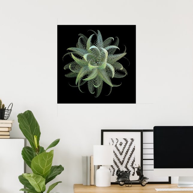 Poster Floração de Samambaia Fractal (Escritório em casa)
