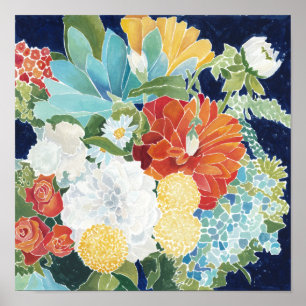Póster Florais da meia-noite III