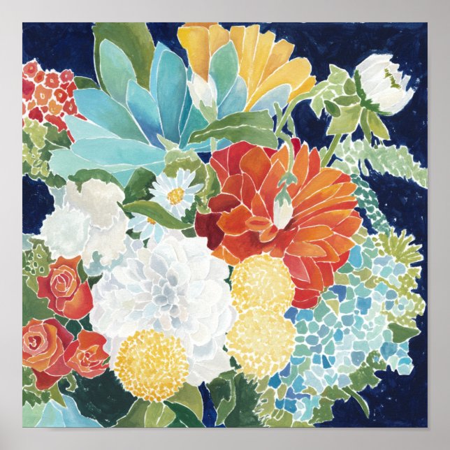 Póster Florais da meia-noite III (Frente)