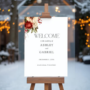 Poster Florais de Natal de Inverno Elegantes