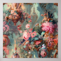 Florais do período Rococo do ornamentado