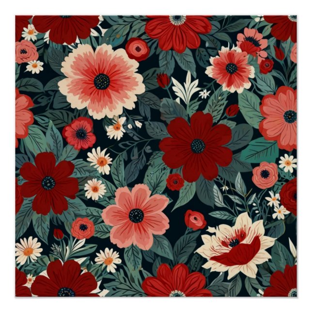 Póster Florais Elegantes (Frente)
