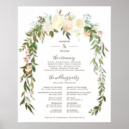 Poster Florais Lindos | Programa de Cerimônia de Casament