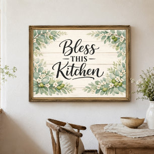 Poster Florais Verdes Abençoam Este Cartaz de Arte de Par
