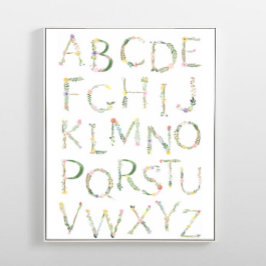 Poster Floral ABC Alphabet Nursery Art