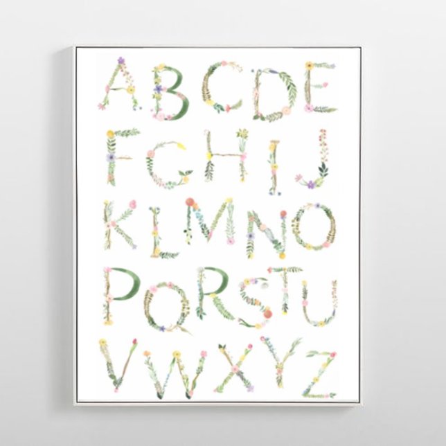 Poster Floral ABC Alphabet Nursery Art (Criador carregado)