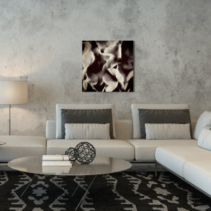 Poster Floral abstrato preto e branco