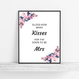 Poster Floral Adivinha Quantos Jogo De Chá de panela De B