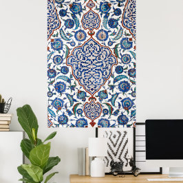 Poster Floral Antigo Otomano Iznik