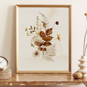 Poster Floral Aquarela de Outono