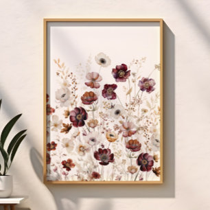 Poster Floral Aquarela Moderna