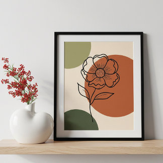 Poster Floral Art Colorful Flower Wall Art , Home Decor